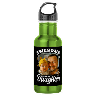 Botella De Agua Impresionante Como Mi Hija Foto Personalizada De P