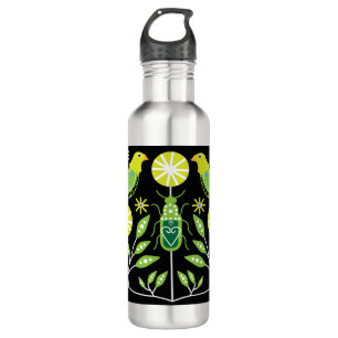 Botella De Agua Impresiones de arte folclórico escandinavo   Nórdi