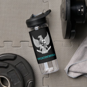 Botella De Agua Indonesia Fitness y escudo de armas indonesio / ba