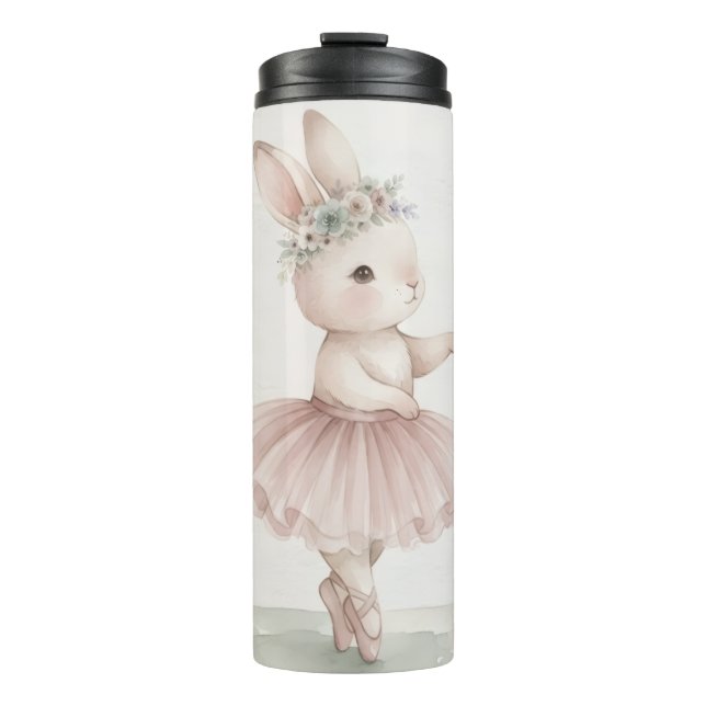 Botella de agua infantil con conejita tierna (Anverso)