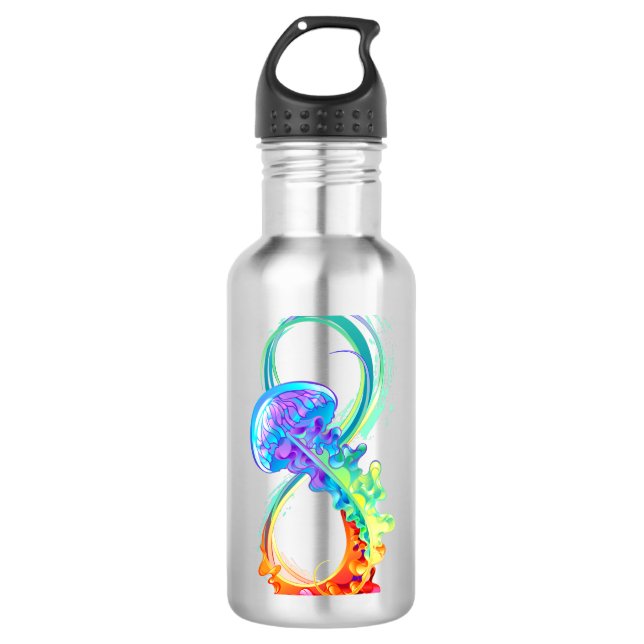Botella De Agua Infinidad con las medusas del arcoiris (Anverso)