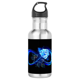 Botella De Agua Infinito brillante con rosa azul