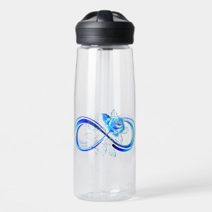 Botella De Agua Infinito brillante con rosa azul