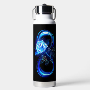 Botella De Agua Infinito brillante con rosa azul