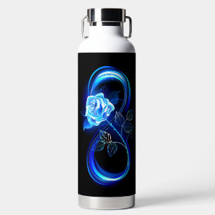Botella De Agua Infinito brillante con rosa azul