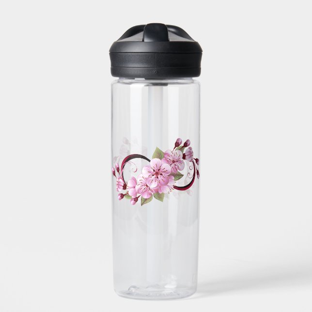 Botella De Agua Infinito con las flores de flores de Sakura Blosso (Delante)