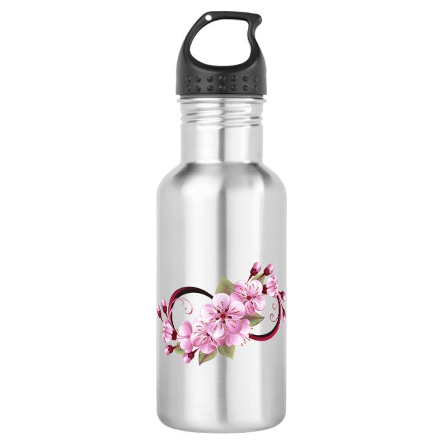 Botella De Agua Infinito con las flores de flores de Sakura Blosso (Anverso)