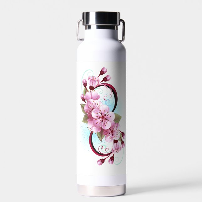 Botella De Agua Infinito con las flores de flores de Sakura Blosso (Delantero)