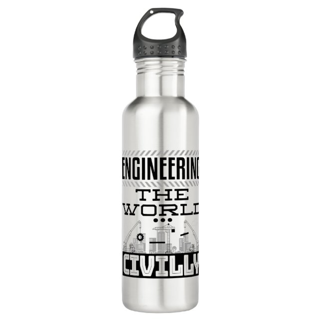 Botella De Agua Ingeniería Civil Mundial Guay Ingeniero Civil (Anverso)