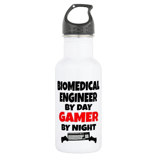 Botella De Agua Ingeniero biomédico Gamer (Anverso)