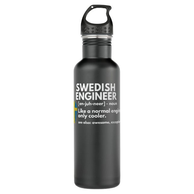 Botella De Agua Ingeniero Sueco Funny Definition (Anverso)