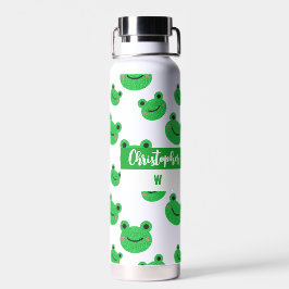 Botella De Agua Iniciales Froggy Simple Fun Moderno