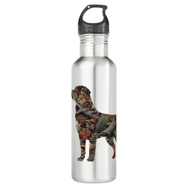 Botella de agua inoxidable de Camo Labrador (Anverso)