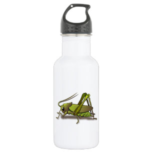 Botella De Agua Insecto verde del grillo