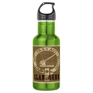 Botella De Agua Insignia de clan Gunn Escudo - Sepia