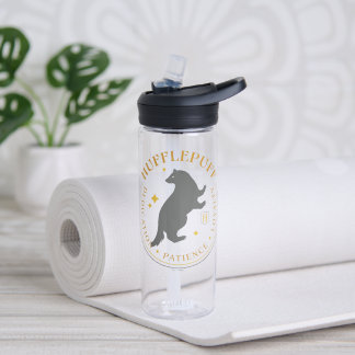 Botella De Agua Insígnia de Orgullo de la Casa Tejón de HUFFLEPUFF