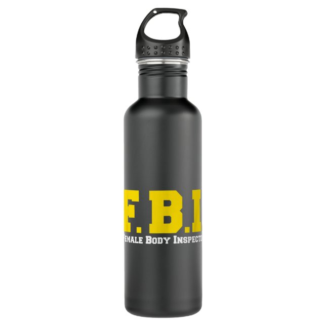 Botella De Agua Inspector de Cuerpo Femenino del FBI Funny (Anverso)