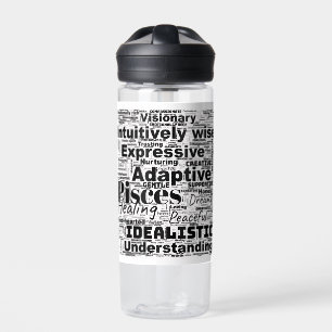 Botella De Agua Inspiración de zodiac de Word Pisces