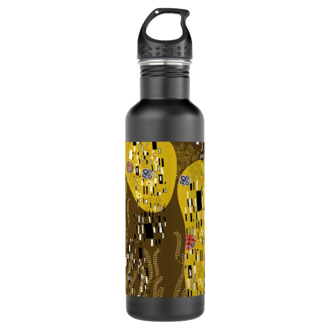 Botella De Agua Inspiración del Klimt en el patrón oro Art Nouveau (Anverso)