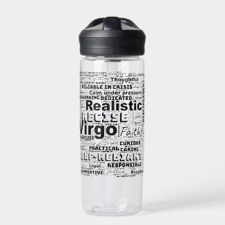 Botella De Agua Inspiración en la nube de palabras zodiacas de Vir