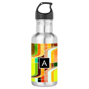 Botella De Agua Inspirado en funky retro colorido