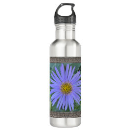 Botella De Agua inspiradora Con Aster Azul