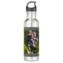 Botella De Agua inspiradora Con Uvas De Vino