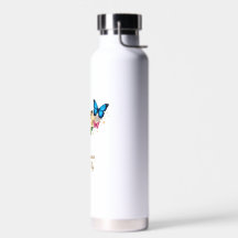 Botella de agua inspiradora Llave Dorada y Maripos