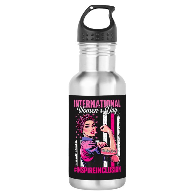 Botella De Agua Inspirar Inclusión 8 Marzo Internacional  (Anverso)
