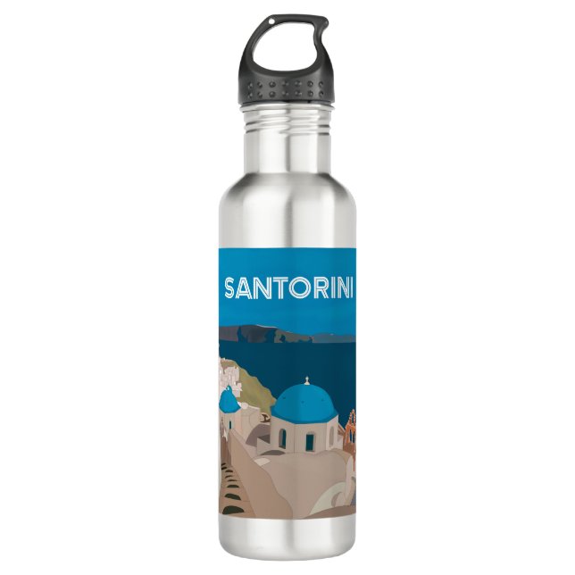 Botella De Agua Islas Griegas de Santorini (Anverso)