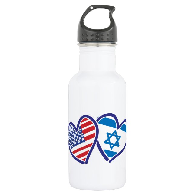 Botella De Agua Israel USA Love (Anverso)