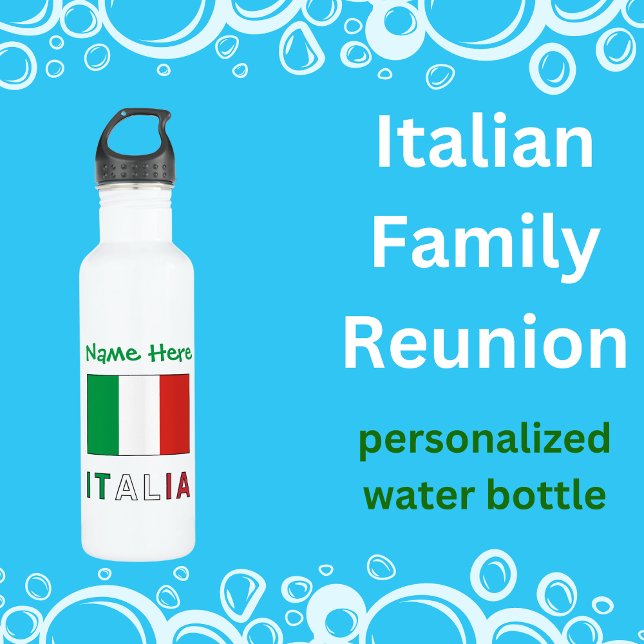 Botella De Agua Italia e Bandiera Italiana con il Tuo Nome (Subido por el creador)