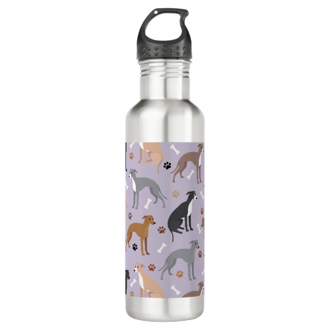 Botella De Agua Italian Greyhound Dog Bones and Paws (Anverso)