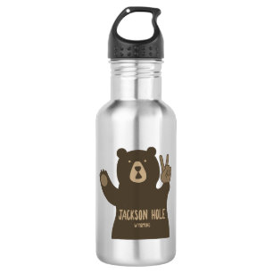 Botella De Agua Jackson Hole Wyoming Peace Bear