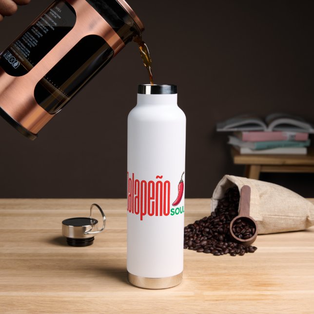 Botella De Agua Jalapeño Soul – Reusable Eco Bottle with Spicy Att (Café (girado))