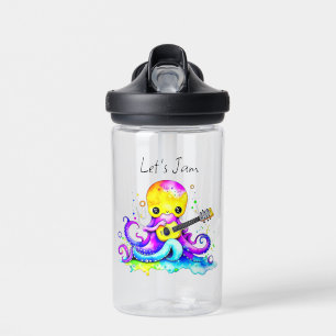 Botella De Agua Jam Octopus Tocando Guitarra Acústica