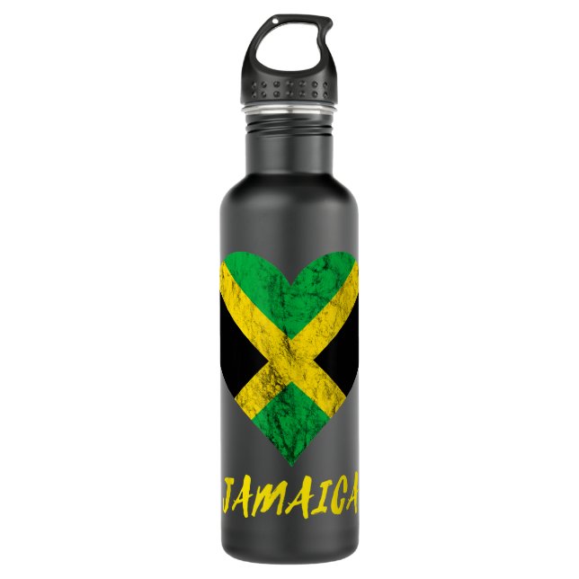 Botella De Agua Jamaica Heart Jamaican Roots Jamaica Viaje jamaiqu (Anverso)