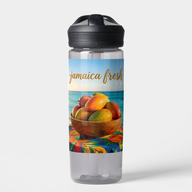 Botella De Agua Jamaica mango fresco junto al mar (Delante)