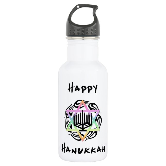 Botella De Agua Jánuca Menorah (Anverso)
