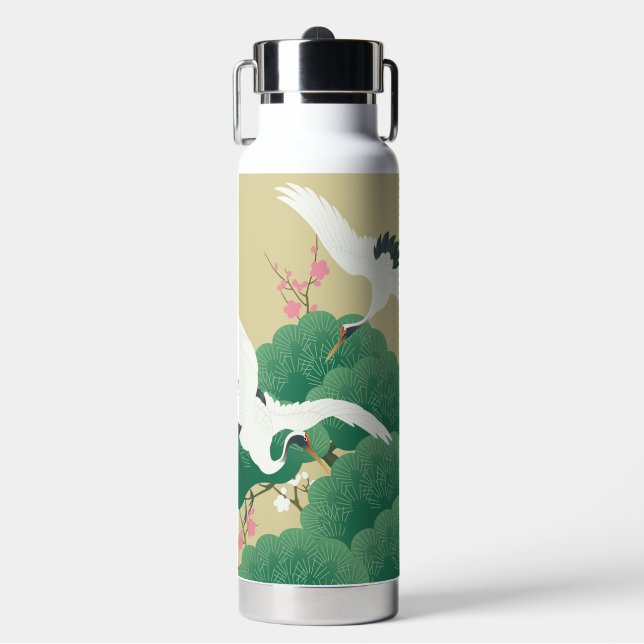 Botella De Agua Japanese Crane and Pine Tree (Frente)