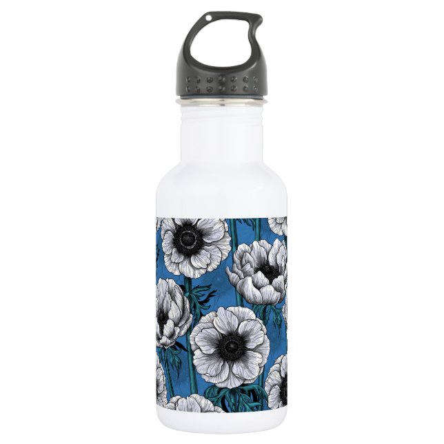 Botella De Agua Jardín anémico blanco (Anverso)
