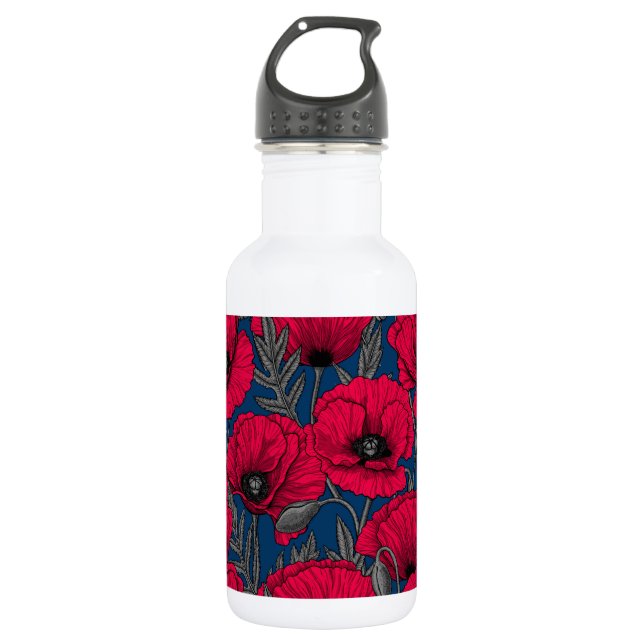 Botella De Agua Jardín de adormidera nocturno (Anverso)