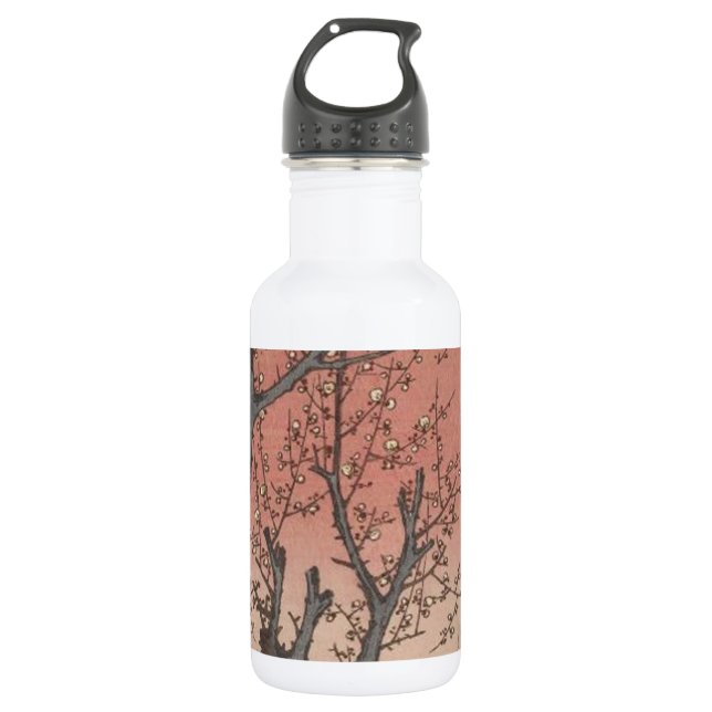 Botella De Agua Jardín de ciruelas y flores de árbol japonés (Anverso)