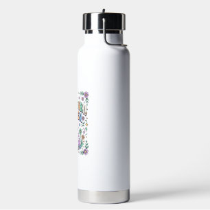 Botella De Agua Jardín de conejunicornios tipografía Kawaii_