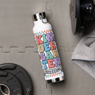 Botella De Agua Jardín de Infancia Retro Aquí Vengo Escuela