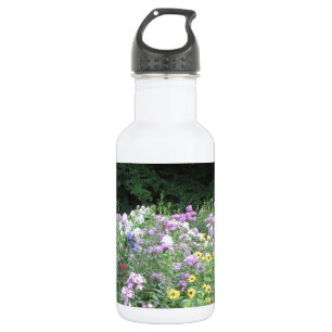 Botella De Agua Jardín de la cabaña - flores y maderas