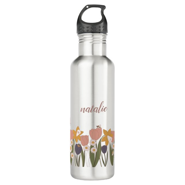 Botella De Agua Jardín de primavera personalizado (Anverso)