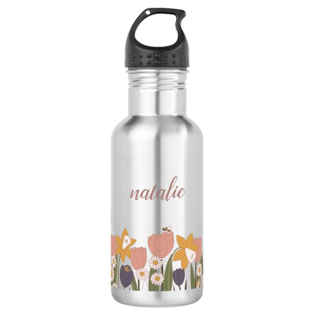 Botella De Agua Jardín de primavera personalizado (Anverso)