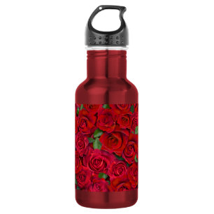 Botella De Agua Jardín de Rosas Rojas Patrón Floral Sin Costuras R