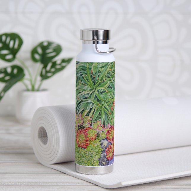 Botella De Agua Jardín de Suculentas (Yoga (girado))